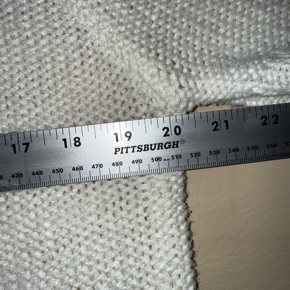 Vintage White Knit Puff Sleeve Knit Sweater Pearl Button Short Sleeve Size M - Picture 7 of 11